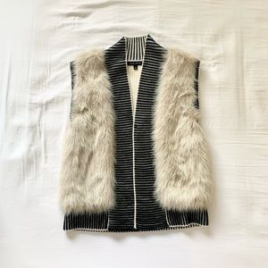 Fur knitted vest